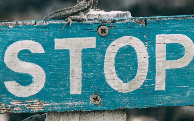 selective focus photography of stop road sign